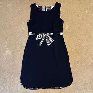 Jessica Howard Navy Dress with Striped Bow